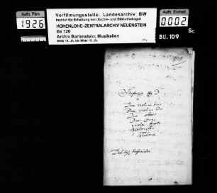 Franz Anton Hoffmeister: Sinfonia Ex D / â / Due Violini 1mo / Due Violino 2do / Due Oboes / Due Corni / Viola, Fagotto / Violoncello / con / Violone / del Sig. Hoffmeister; Ms.ca. 1790.