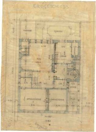 Fischer, Theodor; Stuttgart; Haus Dr. Zeller - Grundriss EG