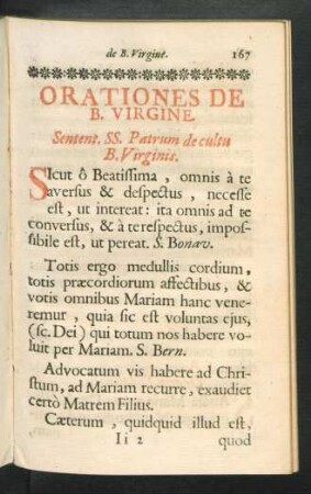 Orationes De B. Virgine