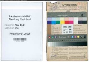 Entnazifizierung Josef Roevekamp , geb. 31.07.1911 (Bankangestellter)