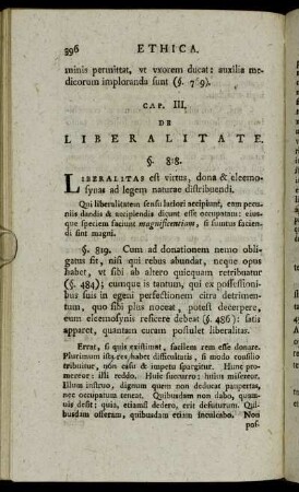 Cap. III. De Liberalitate