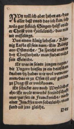 NVn will ich aber heben an/ das || aller best vnnd das ich kan/