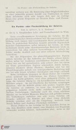 14: Die Punkte- oder Fleckenbildung der Gelatine