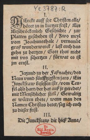 MErckt auff jhr Christen alle/ || höret zu in kurtzer frist/