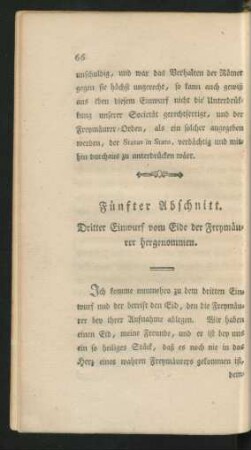 Fünfter Abschnitt. Dritter Einwurf vom Eide der Freymäurer hergenommen.