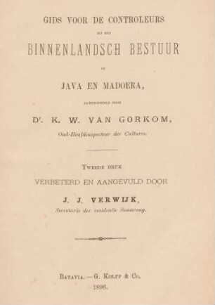 Gids voor de controleurs bij het binnenlandsch bestuur op Java en Madoera