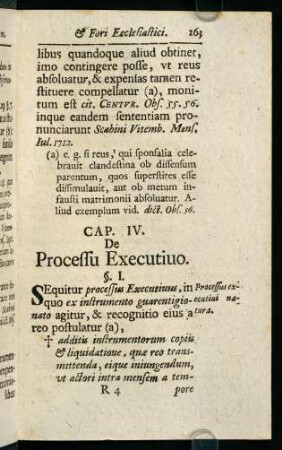 263-279, Cap. IV. De Processu Executiuo. - Cap. V. De Processu Cambiali.