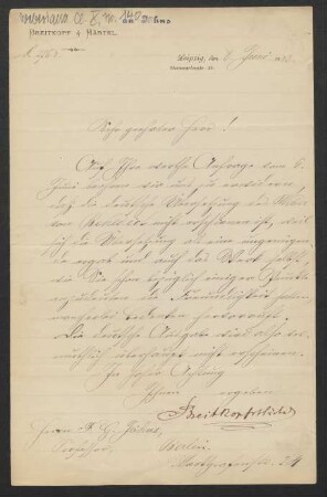 Brief an Friedrich Wilhelm Jähns : 08.06.1882