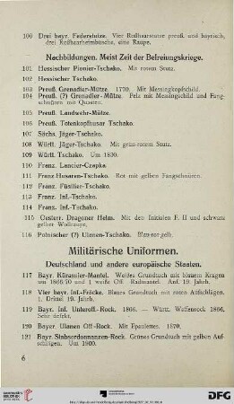 Militärische Uniformen (Nr. 117-163)