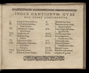 Index cantionum
