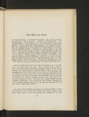 Die Welt als Bios