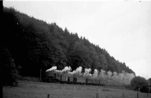Lok 141, Strecke Burladingen - Gauselfingen mit Güterzug 305