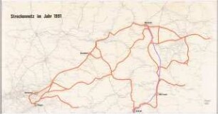 Netzkonzentration Hannover-Kassel-Altenbeken Schinkelwettbewerb 1984: Projektiertes Streckennetz: Lageplan