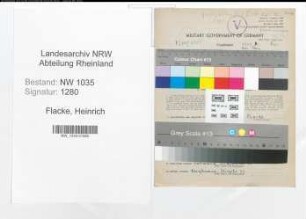 Entnazifizierung Heinrich Flacke , geb. 01.11.1919 (Steiger)