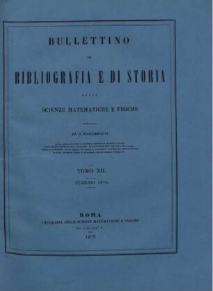 Tomo XII. Febbraio 1879.