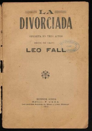 La divorciada : opereta en tres actos