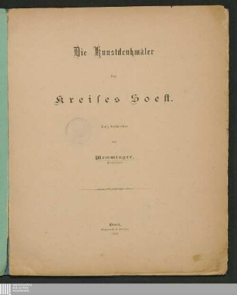 Die Kunstdenkmäler des Kreises Soest : [kunsthistorische Übersicht]