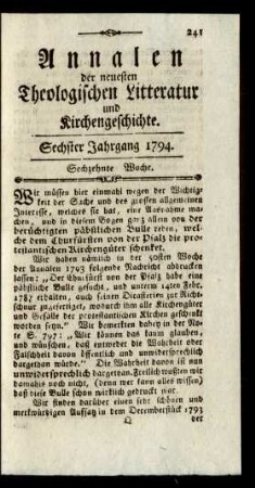 Sechzehnte Woche