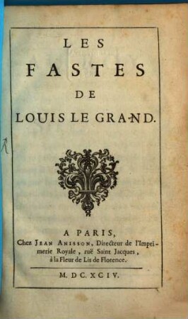 Les Fastes de Louis le Grand