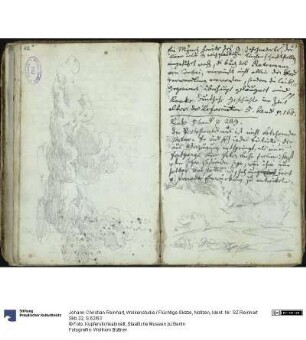 Wolkenstudie / Flüchtige Skizze, Notizen