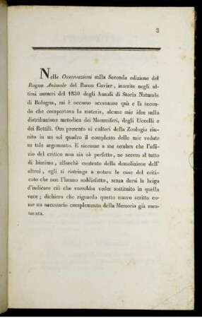 Nelle Osservazioni sulla...