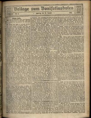 Zweite Ausgabe vom Sonntag, den 26. Januar 1913.