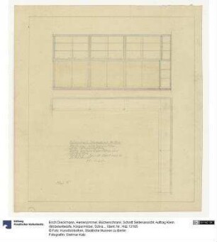 Herrenzimmer, Bücherschrank, Schnitt Seitenansicht (Auftrag Klein)