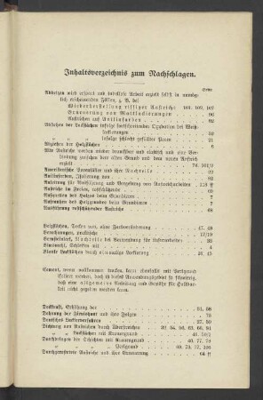 Inhaltsverzeichnis zum Nachschlagen