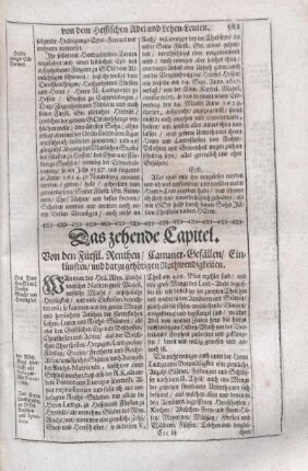 Das zehende Capitel. Von den Fürstl. Renthen, Cammer-Befällen, Einkünften, und darzu gehörigen Nothwendigkeiten.