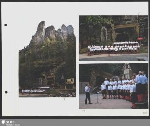 Traditionell findet am 1. Sonntag im August das Konzert des Sächsischen Bergsteigerchores auf der Felsenbühne Rathen statt (Bild 1) : Dirigent: Axel Langmann