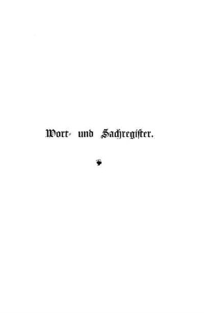 Wort- und Sachregister.