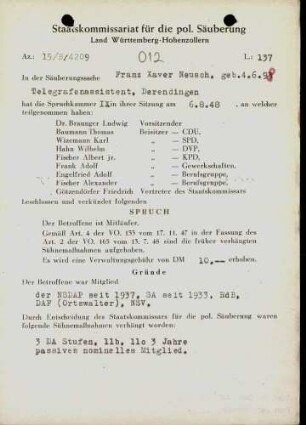 Neusch, Franz Xaver