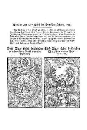 Beylage zum 34ten Stück der Deutschen Zeitung 1787