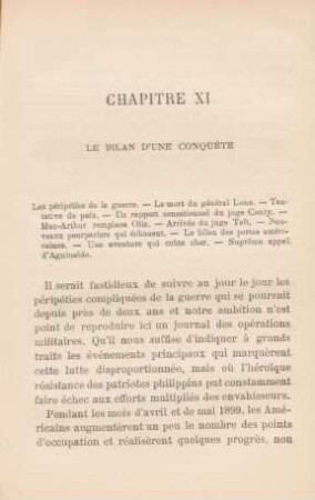 Chapitre XI. Le bilan d'une conquète