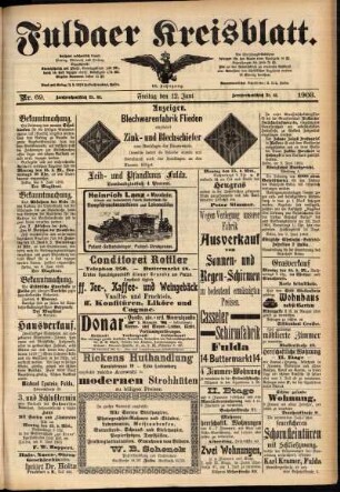 Zweite Ausgabe vom Freitag, den 12. Juni 1903.