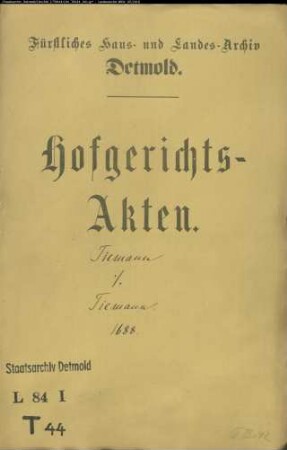 Tiemann, Albert in Blomberg gegen Hans Henrich Tiemann in Horn - Erbschaft