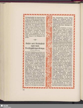 Kaiser und Reichsfürst nach dem Dreißigjährigen Kriege