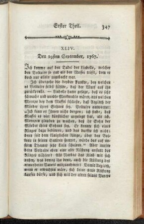 XLIV. Den 29sten September, 1767