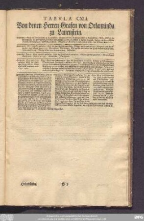 Tabula CXLI. Von denen Herren Grafen von Orlamünda zu Lauenstein.