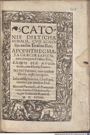 Catonis Disticha moralia