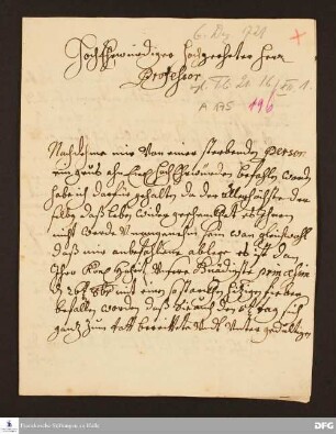 Brief von Clara Anastasia von Schmitberg an August Hermann Francke.