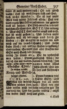 Sechster Theil/ ...Kreutz- und Anfechtungs-Lieder.