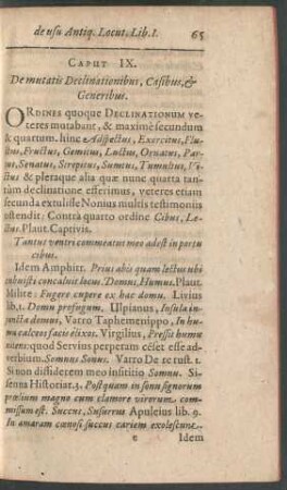 Caput IX. De mutatis Declinationibus, Casibus, & Generibus.