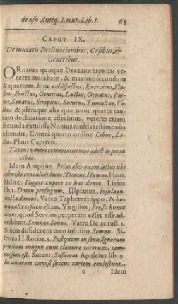 Caput IX. De mutatis Declinationibus, Casibus, & Generibus.