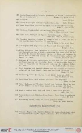 Miniaturen, Kupferstiche (Nr. 834-873)