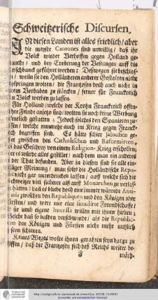 Schweizerische Discursen.