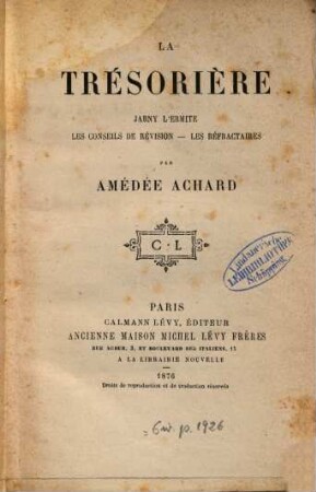 La trésorière : Larny l'ernicte.- Les conseils de révirion.-Les réfractaires