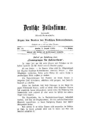 Aufruf zur Gründung einer "Frauengruppe für Bodenreform"