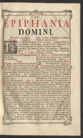 In Epiphania Domini.