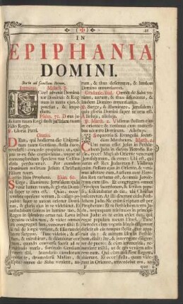In Epiphania Domini.